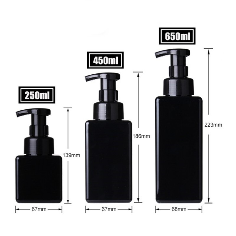Foam Pump Bottle Supplier - 450ml 15oz Clear White Black Square Foaming Hand Wash Dispenser