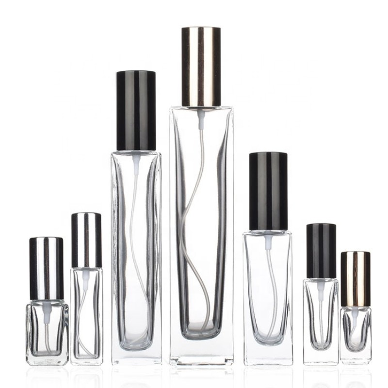 Square Atomizer Bottle Supplier - 3ml-100ml Clear Square Fine Mist Spray Glass Perfume Bottle