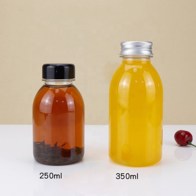 Cold Brew Bottle Manufacturer - 250ml Custom Clear Round PET Plastic Cold Press Juice Bottle
