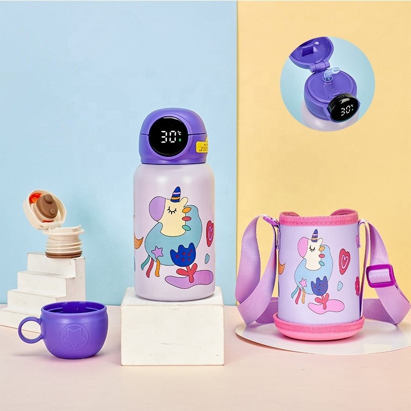 Children's Thermos Cup Supplier - Stainless Steel Water Bottle Children's Vacuum Flask with Straw
