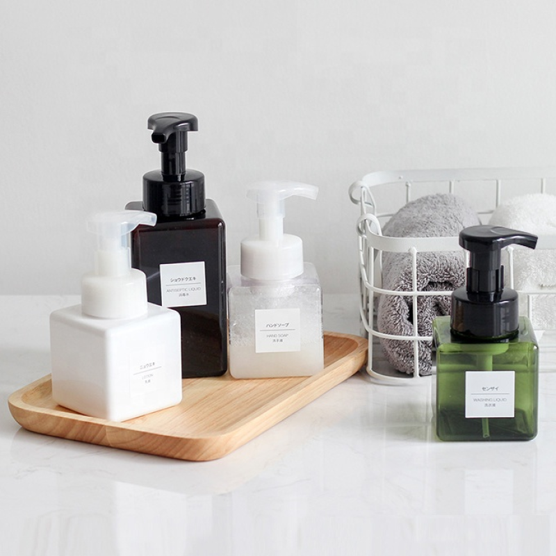 Foam Pump Bottle Supplier - 250ml-650ml PETG Square Foaming Soap Dispenser