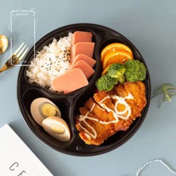 Meal Prep Container Factory - Eco Healthy Black Plastic Fast Food Bento Lunch Box PP