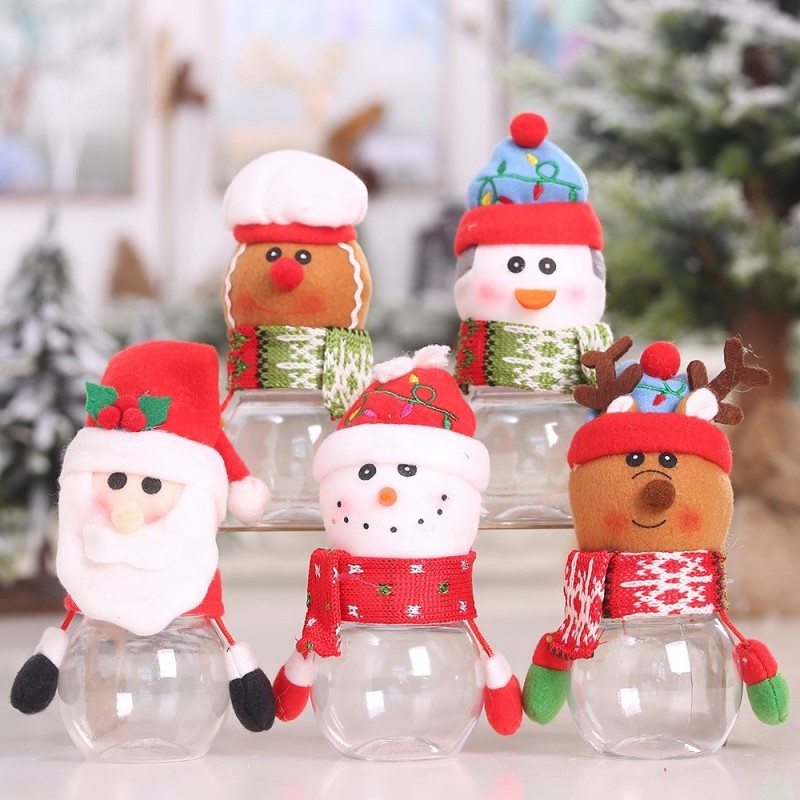 Candy Jar Factory - Christmas Party Candy Container Santa Snowman Elk Festival Decoration Jar