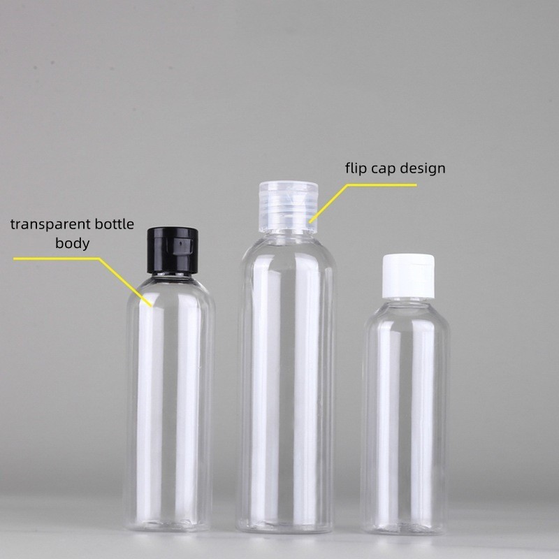 Flip Top Cap Bottle Factory - 5ml-500ml Round Shape PET Transparent Empty Squeeze Bottle