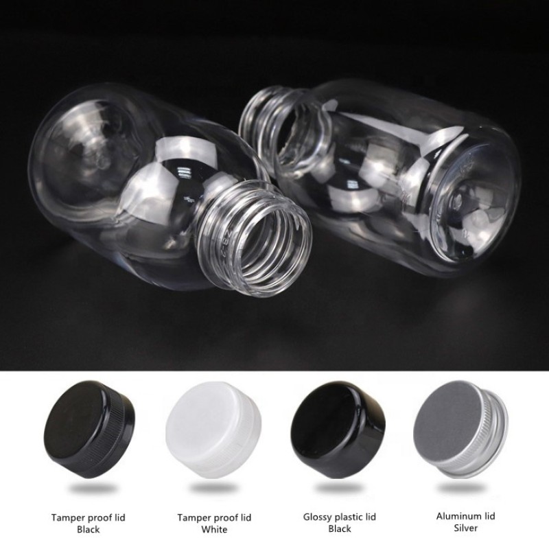 Cold Brew Bottle Manufacturer - 250ml Custom Clear Round PET Plastic Cold Press Juice Bottle