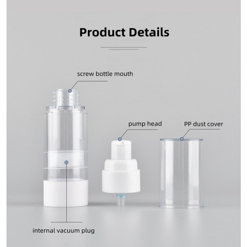 Airless Pump Bottle Supplier - 15ml-100ml Empty AS Plastic Cosmetic Serum Lotion Spray Bottle