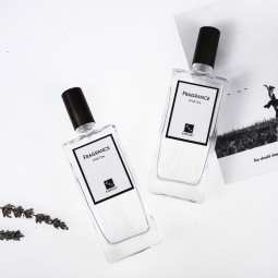 Cosmetic Spray Bottle Supplier - 50ml Flat Square High Shape Glass Perfume Bottle with Pump