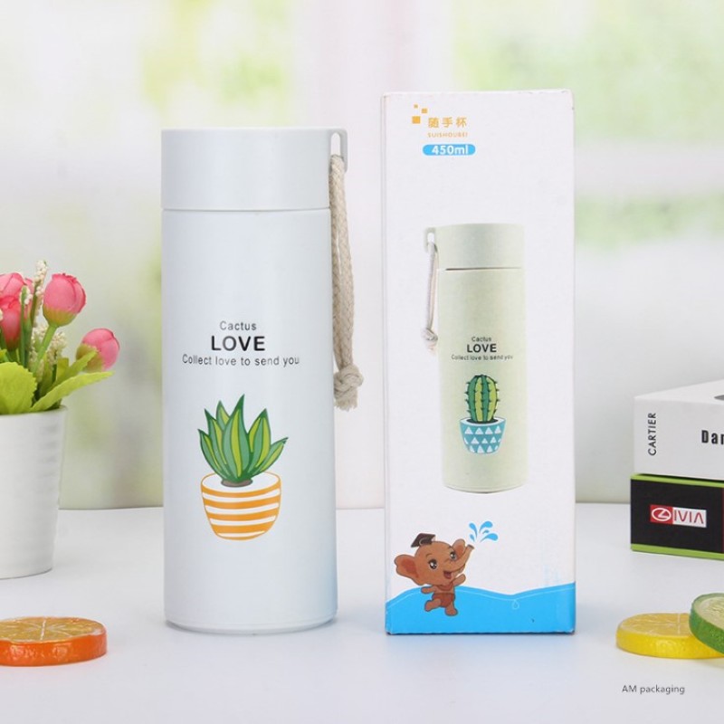 Advertisement Water Bottle Supplier - 400ml Customized Logo Glass Plastic Drinking Bottle with Lid