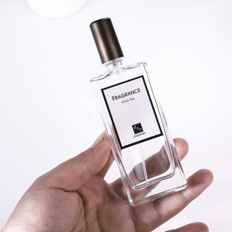 Cosmetic Spray Bottle Supplier - 50ml Flat Square High Shape Glass Perfume Bottle with Pump