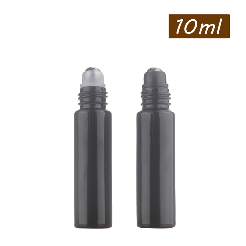 Matte Roll on Bottle Factory - 10ml Black Matte Frosted Glass Roller Ball for Essential Oil