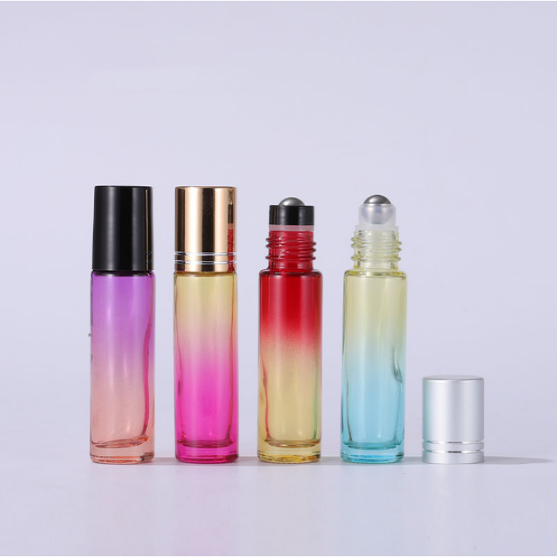 Gradient Roll on Bottle Factory - 10ml Glass Essential Oil Empty Frosted Color Perfume Bottle