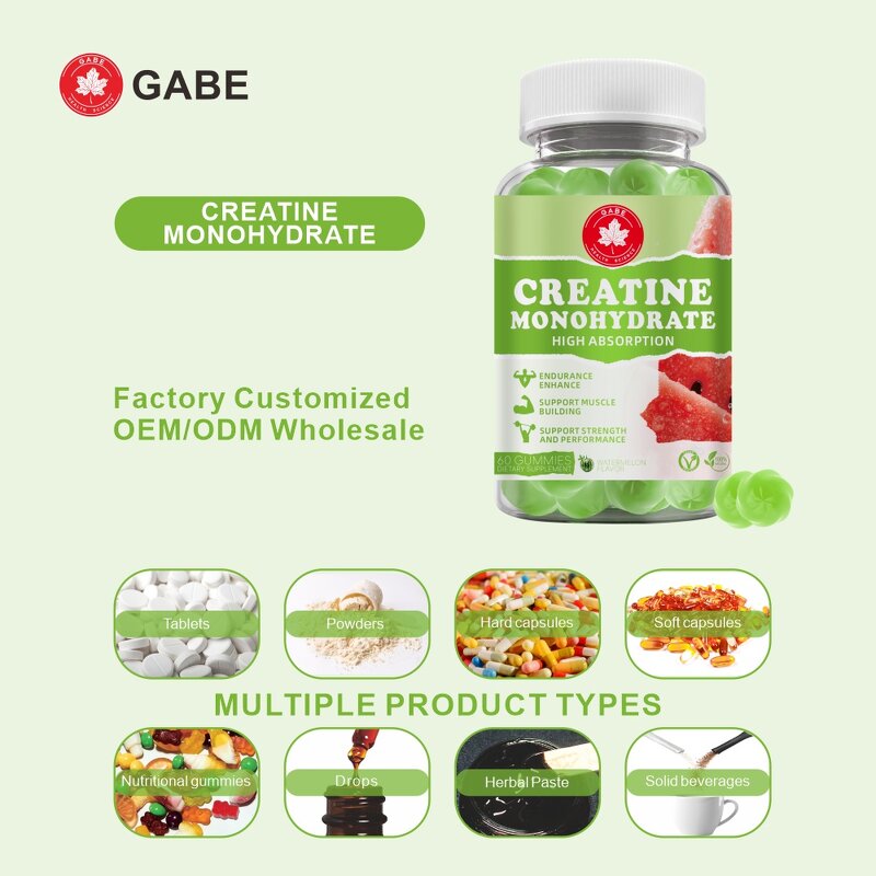 Creatine Monohydrate Gummy Manufacturer - Low-Sugar Watermelon Flavor for Muscle Strength