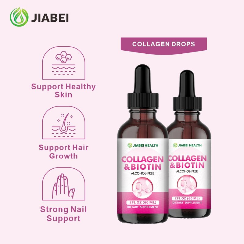 Collagen Drops for Women - Biotin Beauty Supplement for Hair & Nail Growth Support