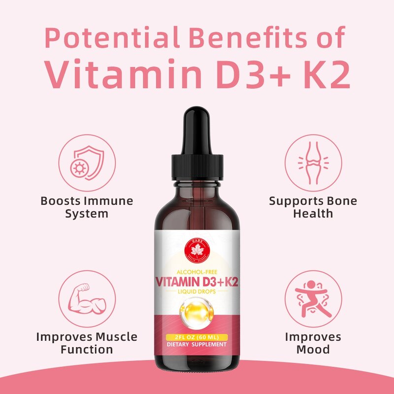 D3-K2 Vitamins Manufacturer - Private Label Oral Liquid Drops for Adult Immunity & Bone Health