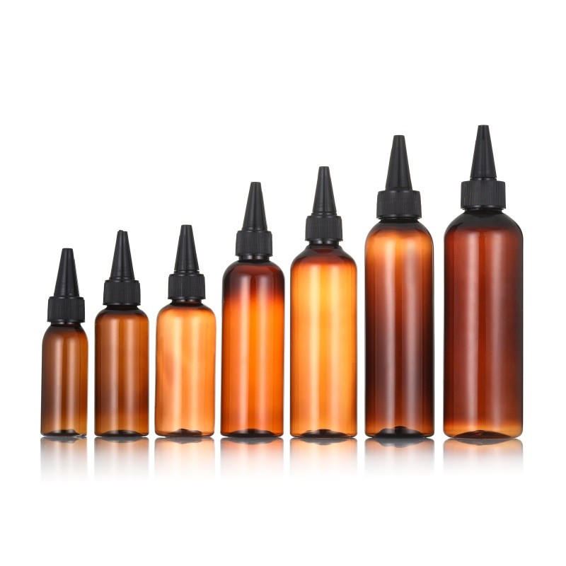 Plastic Pet Bottles Manufacturer - 60ml-250ml Amber Clear Blue Hair Oil Bottles