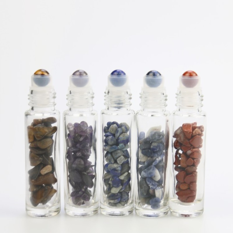 Gemstone Roller Bottles Manufacturer - Natural Quartz Essential Oil Bottles 10ml