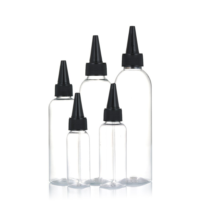 Plastic Pet Bottles Manufacturer - 60ml-250ml Amber Clear Blue Hair Oil Bottles