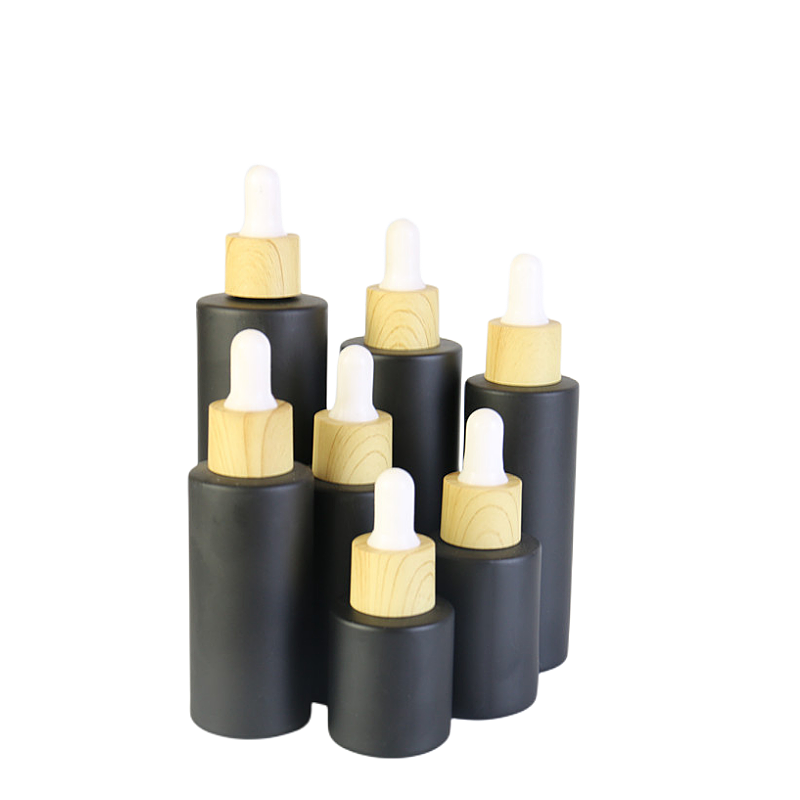 Matte Black Glass Bottles Factory - Custom 20ml-100ml Serum Pipette Bottles