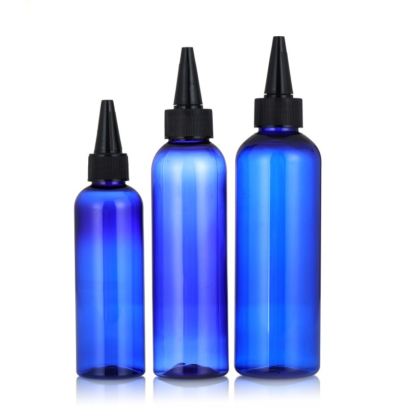 Plastic Pet Bottles Manufacturer - 60ml-250ml Amber Clear Blue Hair Oil Bottles