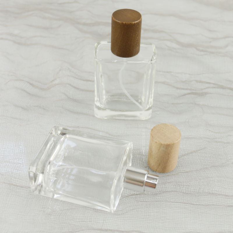 Glass Perfume Bottles Supplier - Custom 30ml-50ml Wood Cover Modern Bottle