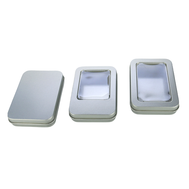 Metal Tin Jar Supplier - 5g-20g Rectangle Candy Gum Tin with Window
