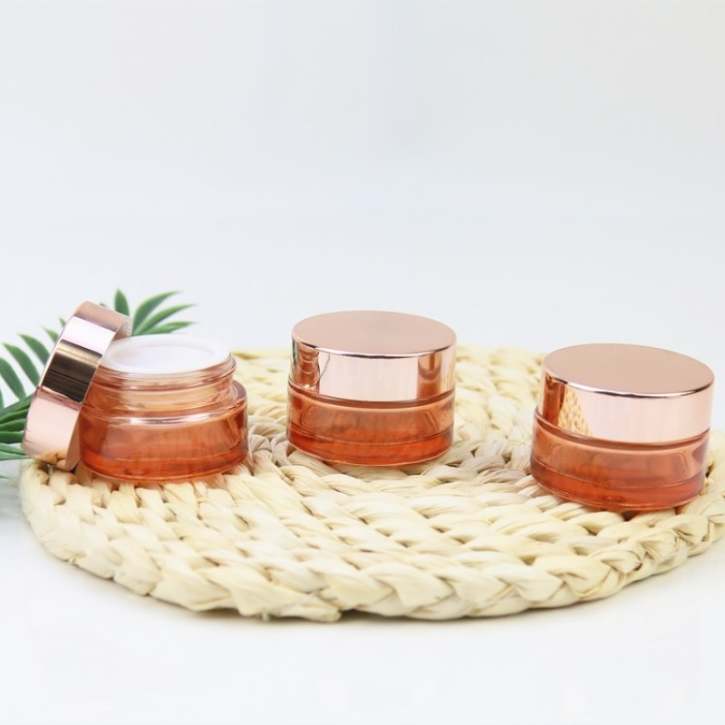 Glass Cosmetic Jars Manufacturer - 5ml-100ml Round Pink Cream Jars