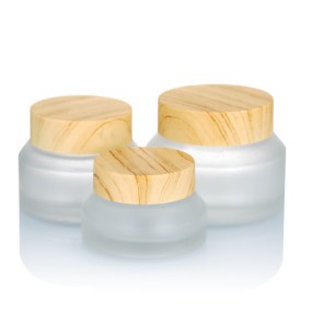 Slanted Glass Jar Manufacturer - 15g-50g Frosted Clear Face Cream Jar