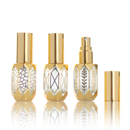 Octagon Spray Bottles Supplier - 6ml Golden Fine Mist Glass Perfume Bottles