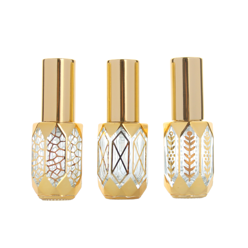 Octagon Spray Bottles Supplier - 6ml Golden Fine Mist Glass Perfume Bottles