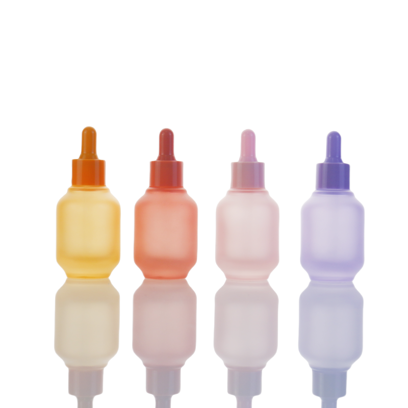 Lantern Shape Serum Bottles Supplier - OEM 30ml Frosted Glass Essential Oil Bottles