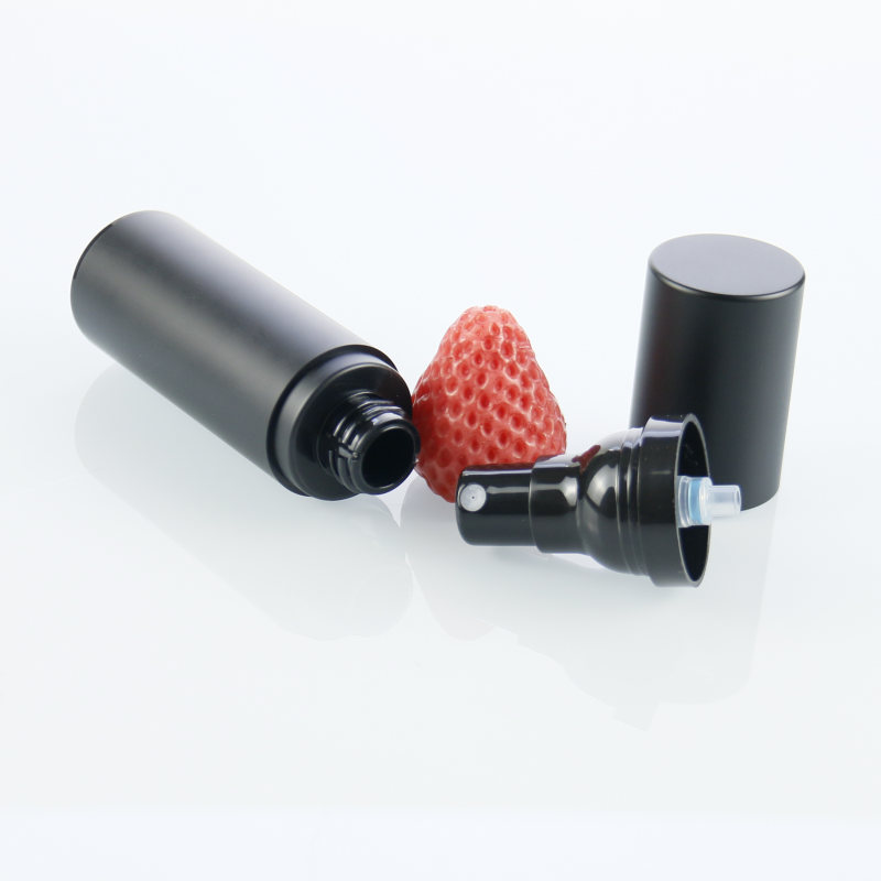 Airless Dispenser Pump Supplier - 15ml-50ml Matte Black Skincare Bottle