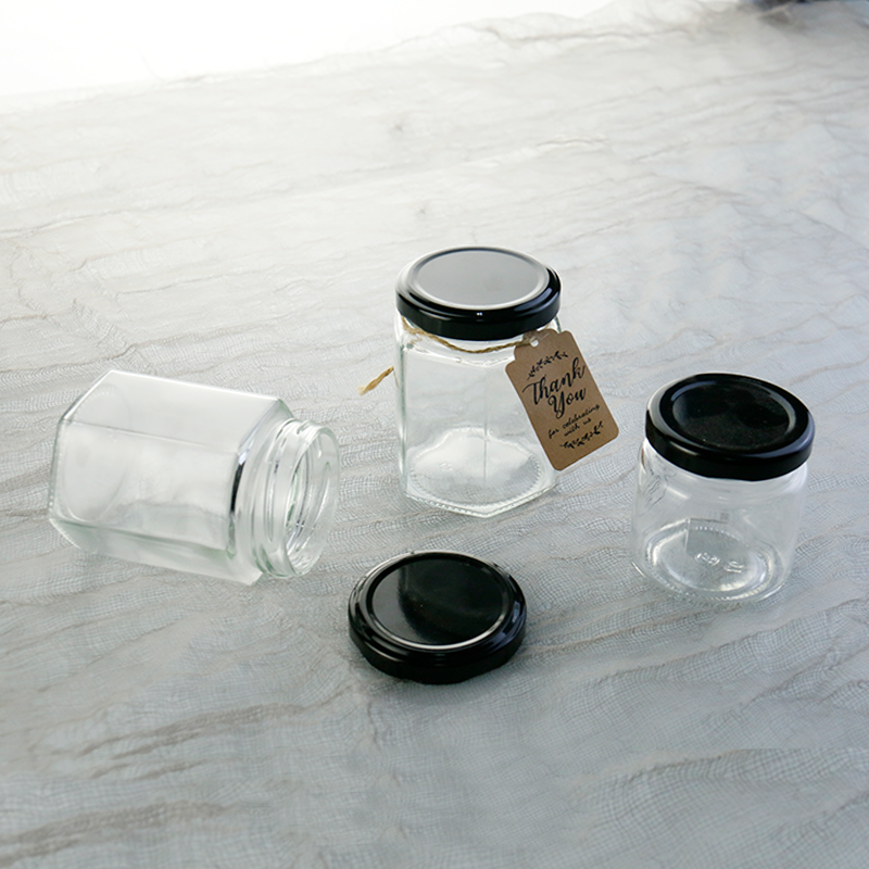 Hexagonal Glass Jars Supplier - 45ml-500ml Food Grade Honey Jam Jars