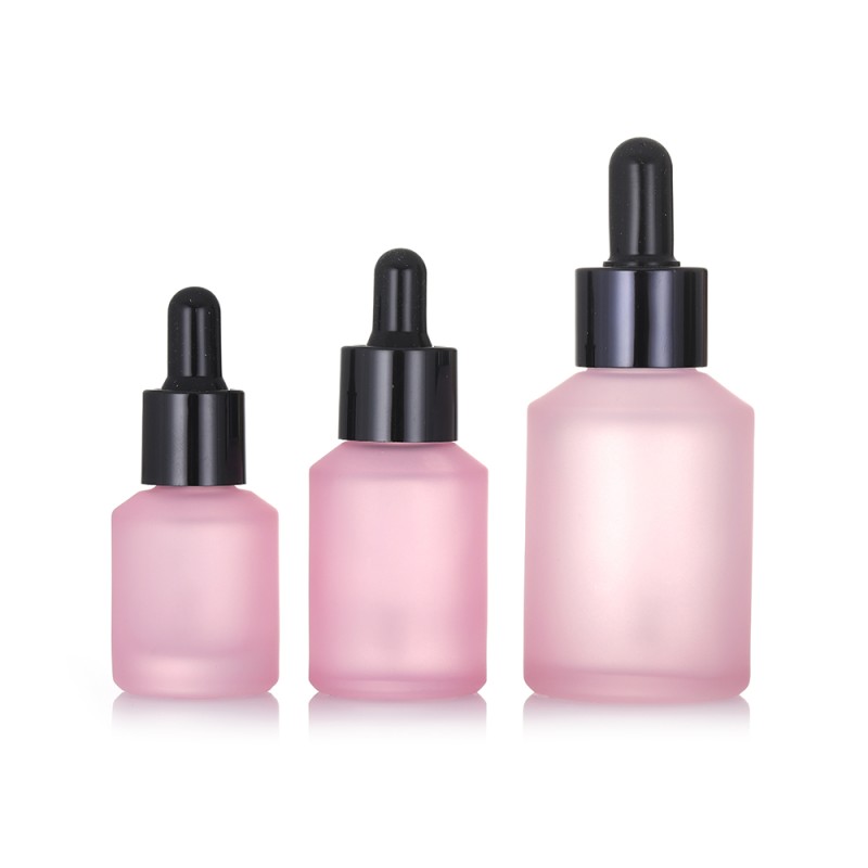 Frosted Glass Bottles Manufacturer - Pink Essential Oil Glass Dropper Bottles