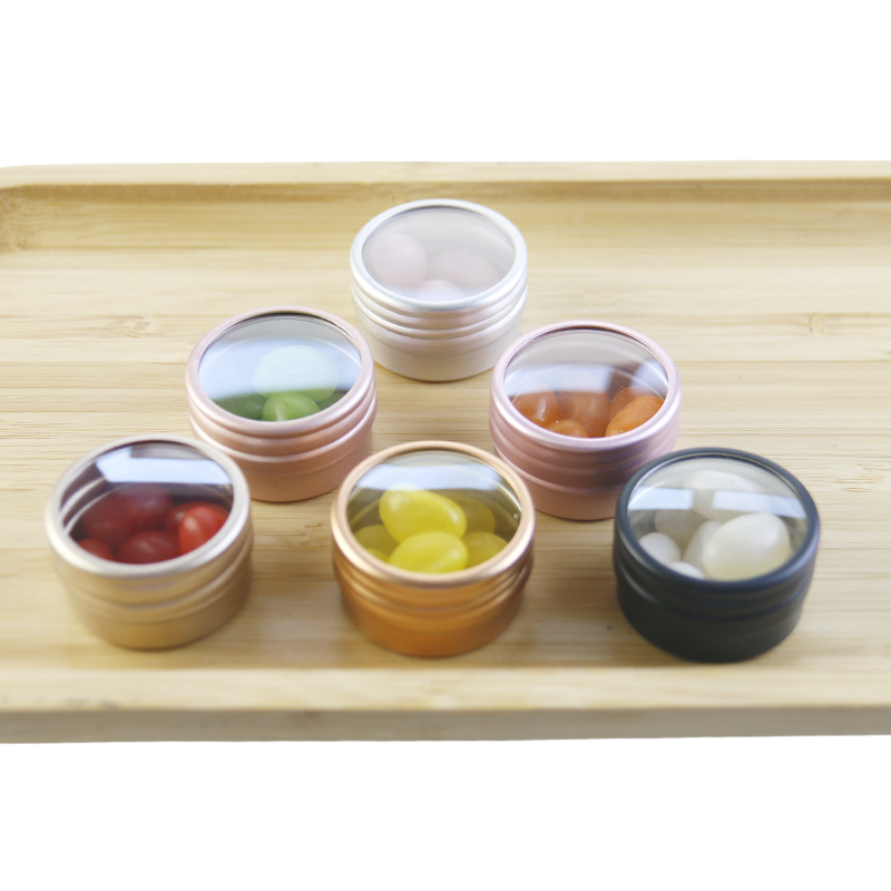 Aluminum Container Factory - 10ml Lip Balm Cream Jar with Clear Window