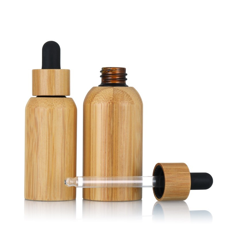 Bamboo Glass Dropper Bottles Supplier - 10ml-100ml Skin Care Serum Bottles