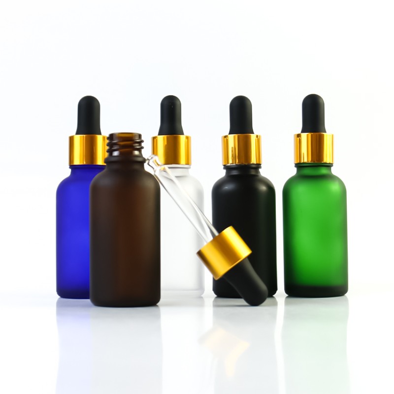 Frosted Black Glass Bottles Supplier - OEM 5ml-100ml Essential Oil Dropper Bottles