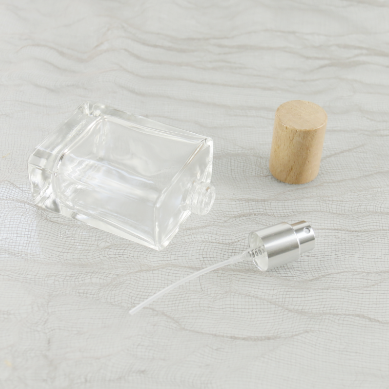 Glass Perfume Bottles Supplier - Custom 30ml-50ml Wood Cover Modern Bottle