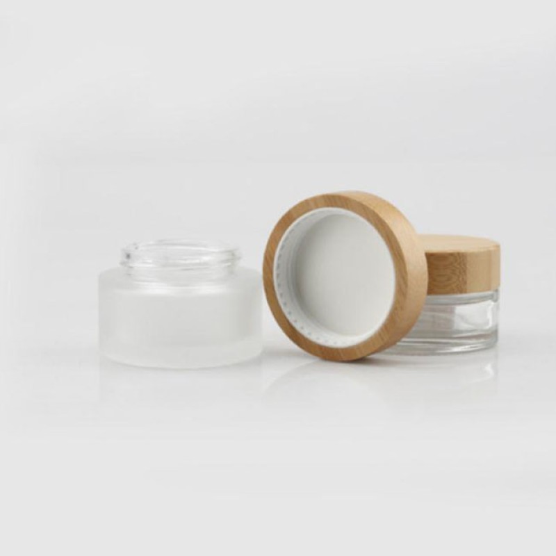 Bamboo Lid Glass Jar Factory - Custom 50g-100g Frosted Cream Jar