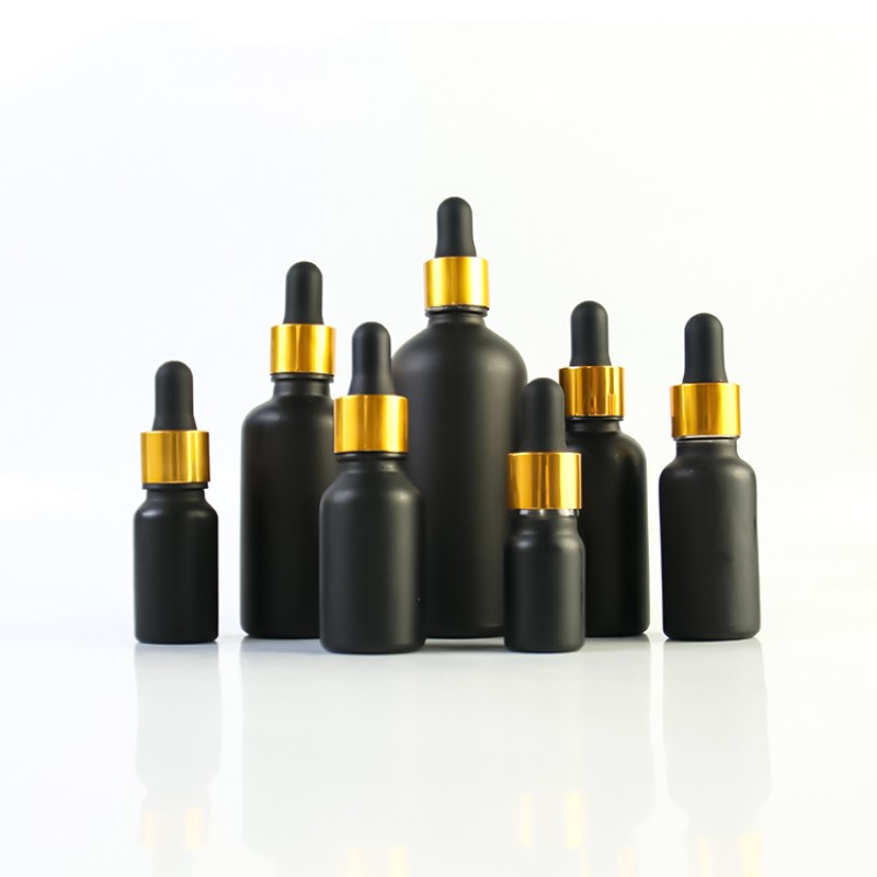 Frosted Black Glass Bottles Supplier - OEM 5ml-100ml Essential Oil Dropper Bottles