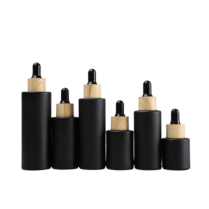Matte Black Glass Bottles Factory - Custom 20ml-100ml Serum Pipette Bottles
