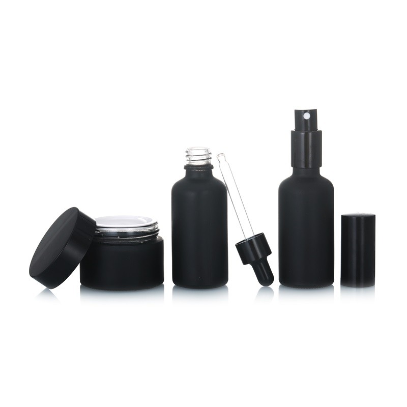 Frosted Black Glass Bottles Supplier - OEM 5ml-100ml Essential Oil Dropper Bottles