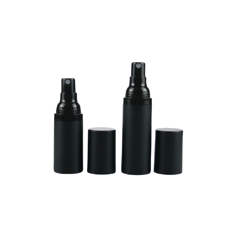 Airless Dispenser Pump Supplier - 15ml-50ml Matte Black Skincare Bottle