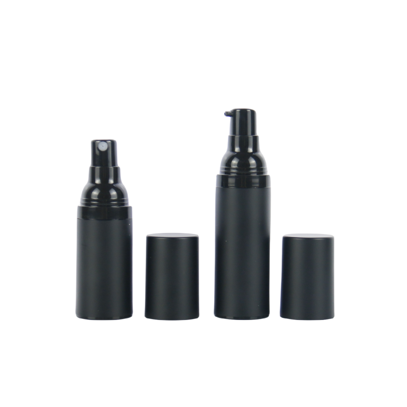 Airless Dispenser Pump Supplier - 15ml-50ml Matte Black Skincare Bottle