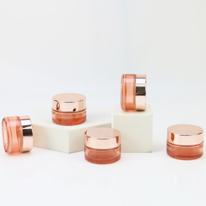Glass Cosmetic Jars Manufacturer - 5ml-100ml Round Pink Cream Jars