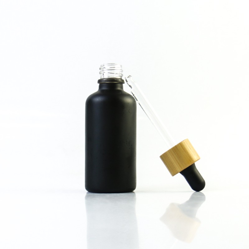 Matte Glass Bamboo Bottles Supplier - Round 10ml-100ml Essential Oil Dropper Bottles