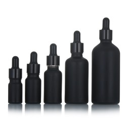 Frosted Black Glass Bottles Supplier - OEM 5ml-100ml Essential Oil Dropper Bottles