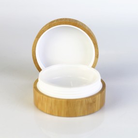 Bamboo Cosmetic Container Supplier - 10g-50g Cream Jar with PP Inner Shell