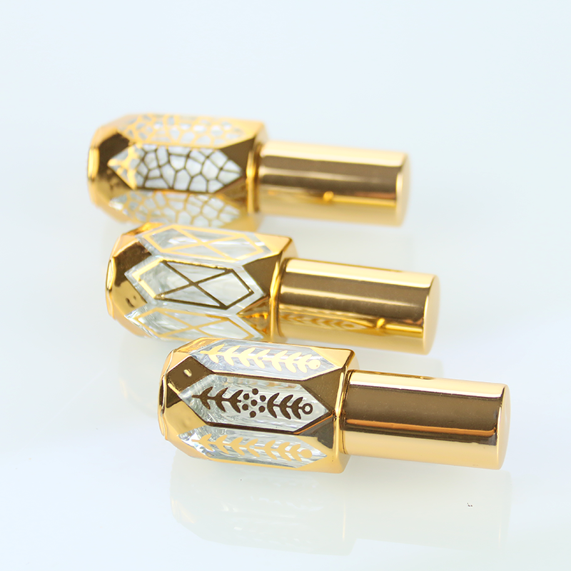 Octagon Spray Bottles Supplier - 6ml Golden Fine Mist Glass Perfume Bottles