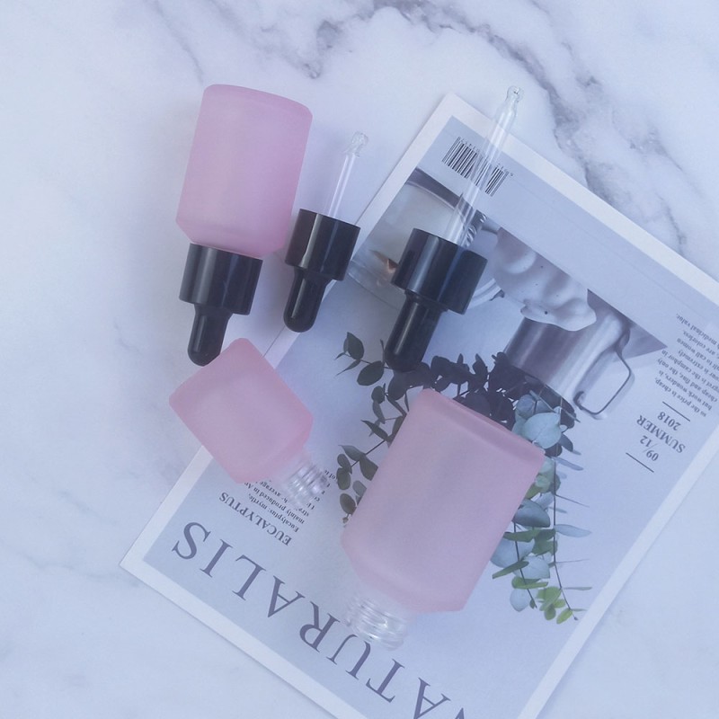Frosted Glass Bottles Manufacturer - Pink Essential Oil Glass Dropper Bottles