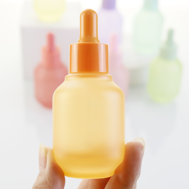 Lantern Shape Serum Bottles Supplier - OEM 30ml Frosted Glass Essential Oil Bottles